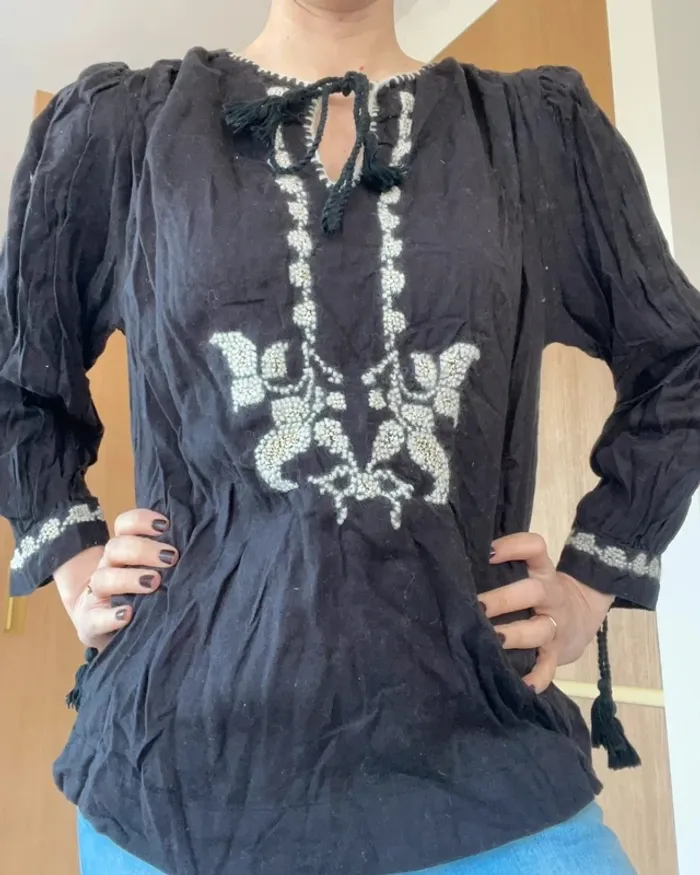 Blouse noire bohème my Sunday morning