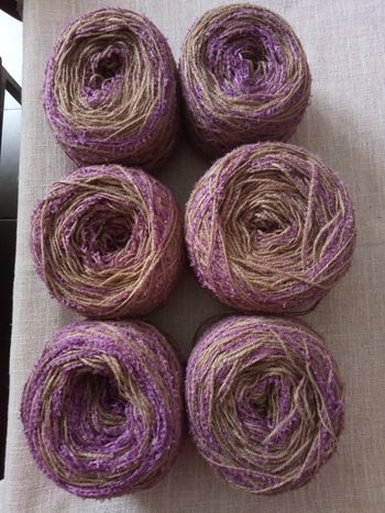 Lot de 6 Pelotes Fantaisies Tons Marrons et Violets (500g)