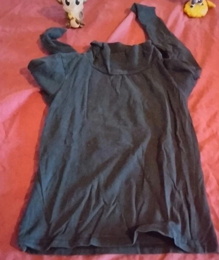 Tee shirt sous pull manches longues col roule couleur uni - photo numéro 2