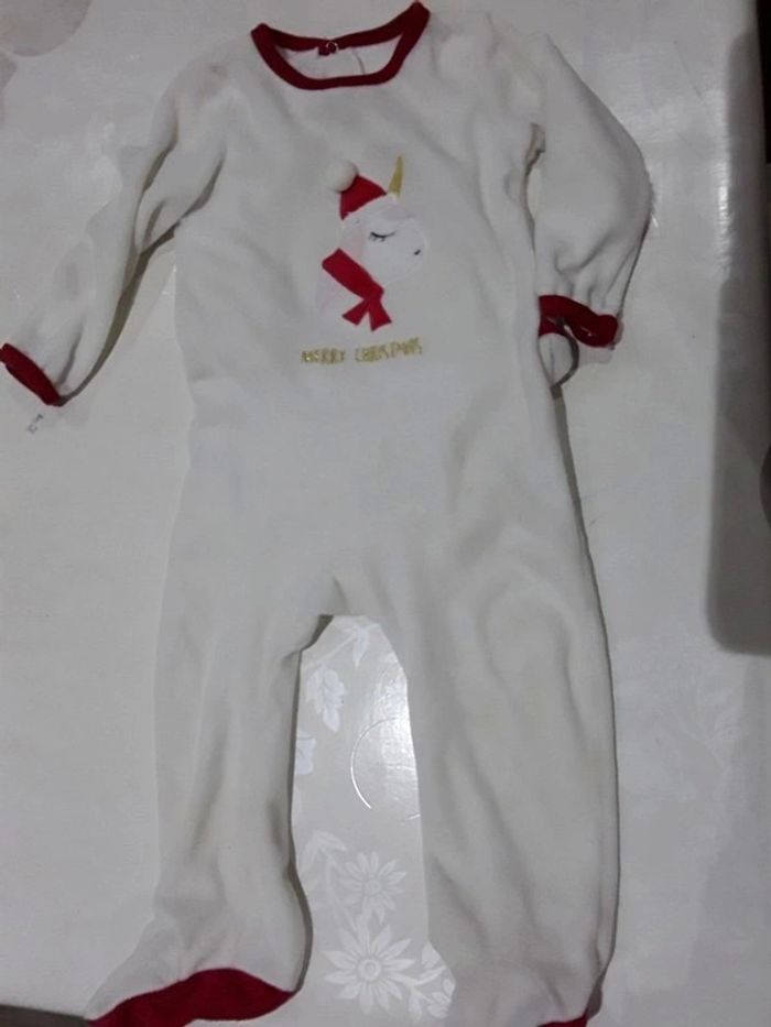 Pyjama bébé fille ou garçon 18 mois - 80 cm noël licorne