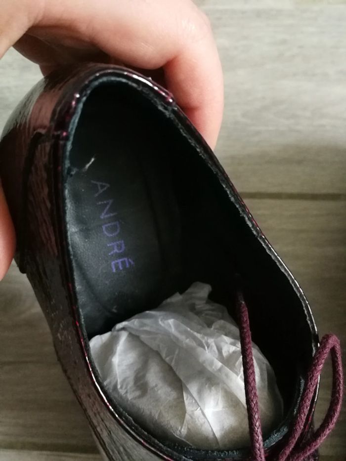Chaussures femme bordeaux vernis André - photo numéro 6