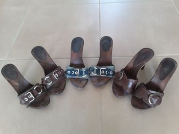 Lot de 3 paires de sabots à talons 38 CABLE TBE
