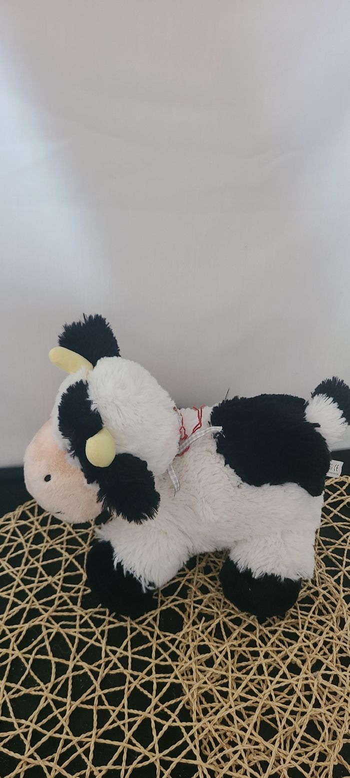 Doudou vache peluche blanche noire - photo numéro 4