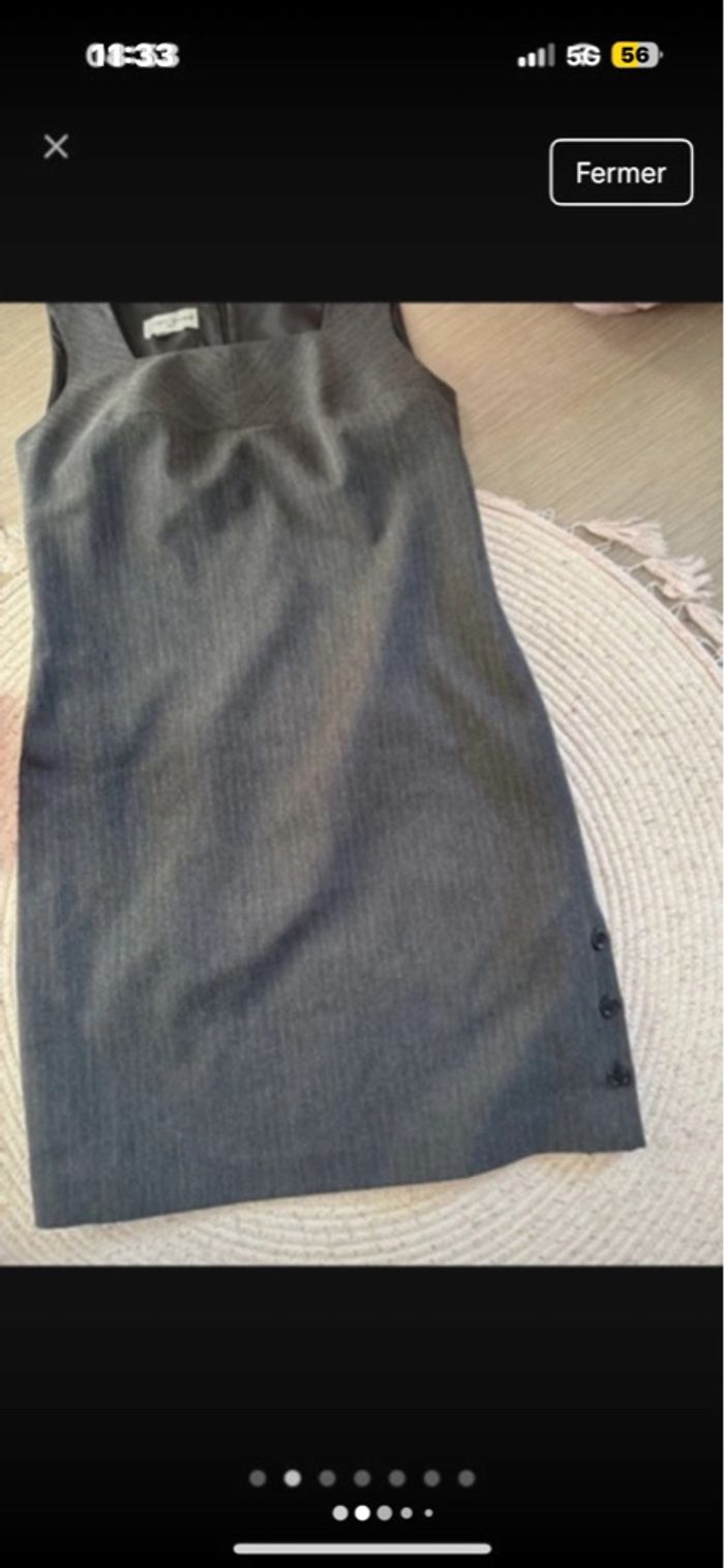 Robe Georges Franck grise rayé assez chic taille 42 - photo numéro 5