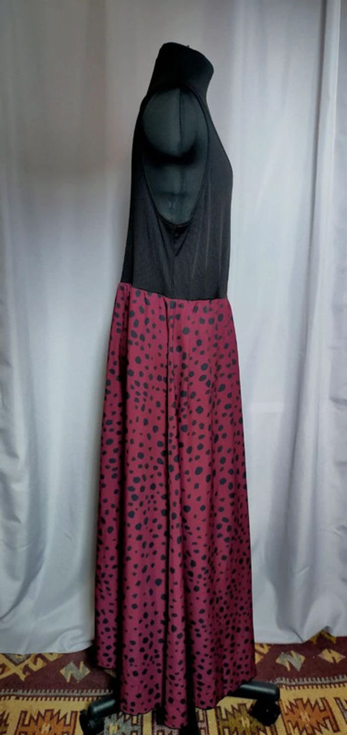 Robe bicolore – haut noir côtelé & jupe rose à pois – Shein Curve – T. 1XL - photo numéro 9