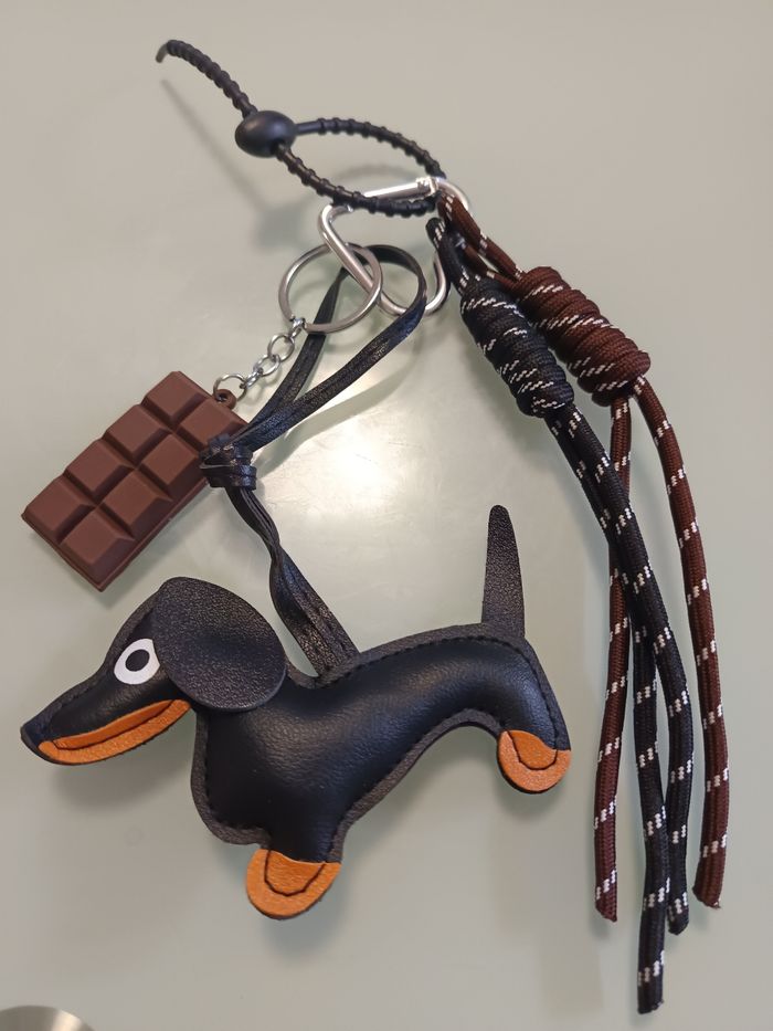 Porte clés bijou de sac gri-gri chien tendance 🐶