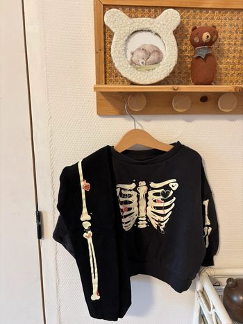 Ensemble squelette Halloween phosphorescent