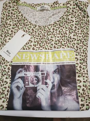 Tee-shirt vert léopard