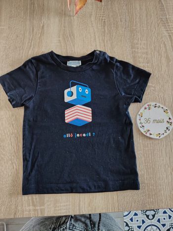 T-shirt manches courtes bébé garçon 36mois Jacadi en très bon état