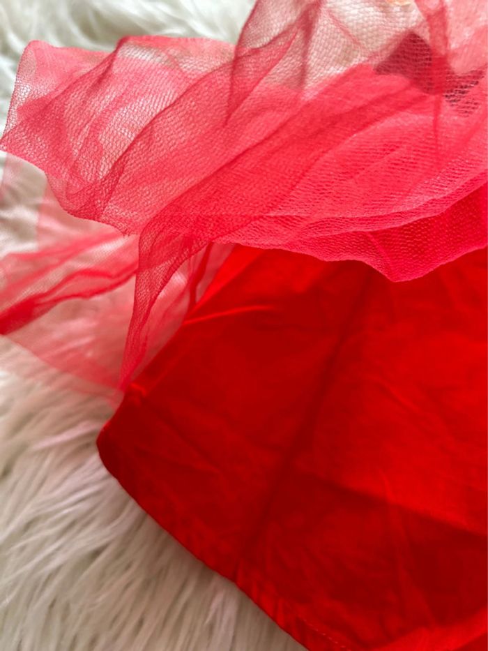 Fille 👧🏻 Jupe de fête en tulle rouge/noir - catimini taille 6 mois - photo numéro 2