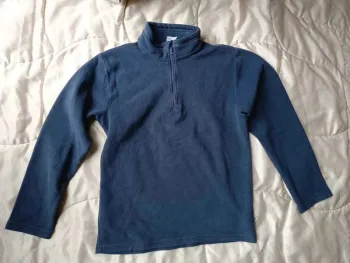 Pull épais polaire à manches longues bleu marine Quechua 12 ans