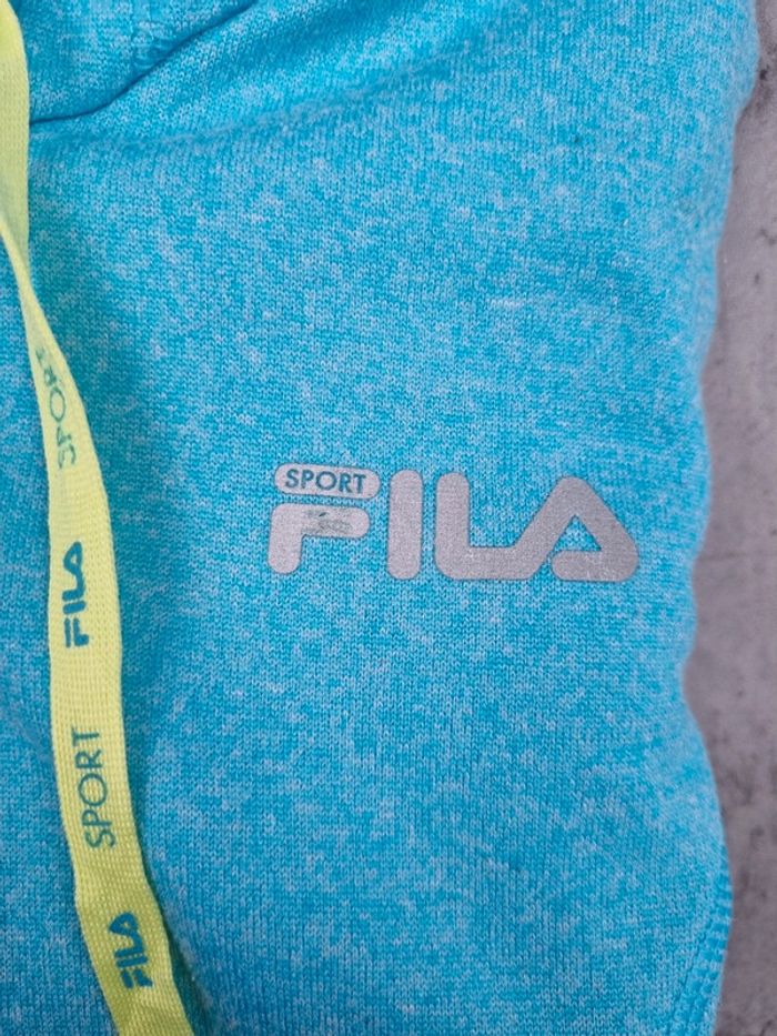 Pull à capuche Fila 1/4 Zip turquoise – Taille M Femme (mesures en photos) - photo numéro 5
