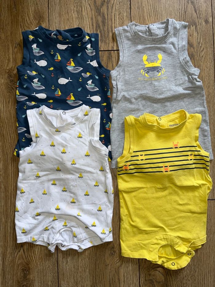 Lot de 4 barboteuses 6 mois 67cm