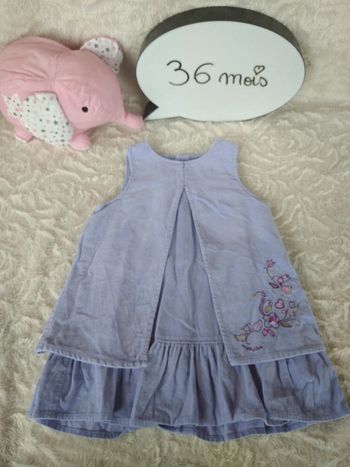 Robe velours Fille 36 mois Fleurs Alphabet 100% coton