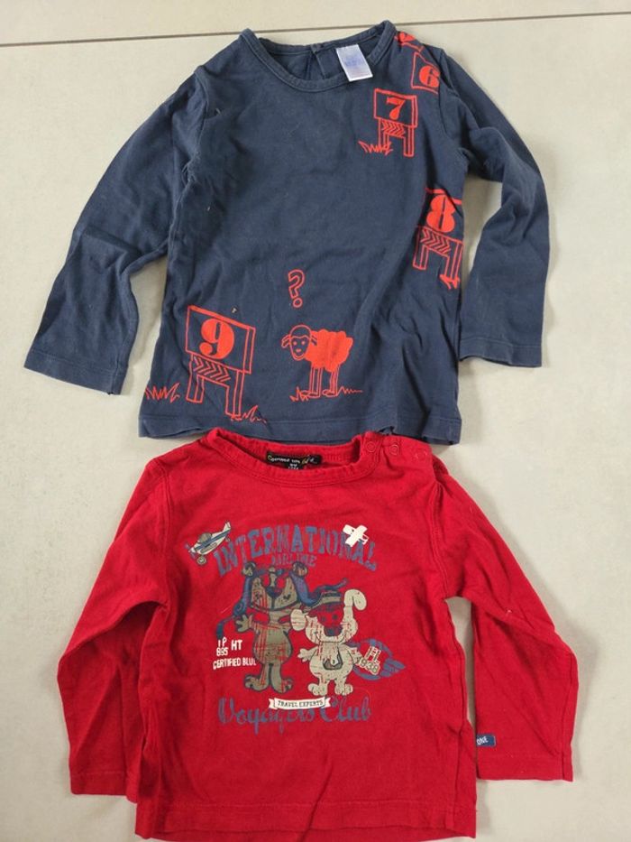 Lot de 2 T-shirt manches longues 18 mois zara comme un bébé