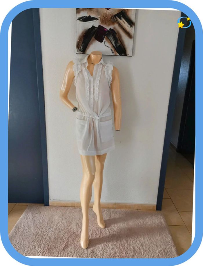 très belle robe blanche ou tunique taille 38 - photo numéro 3