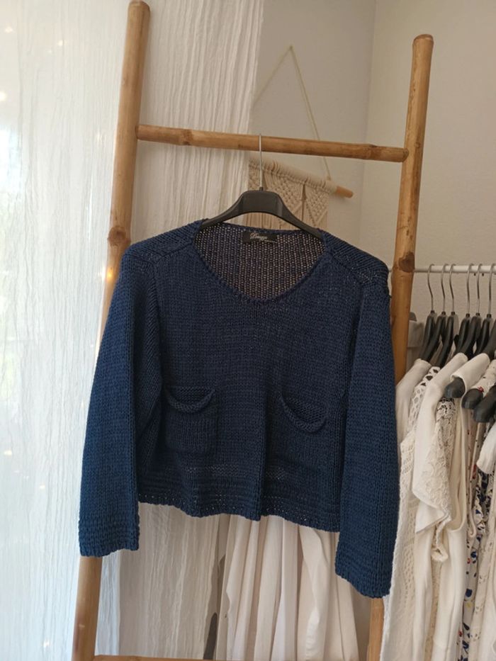 Joli pull bleu marine Peruzzi taille S