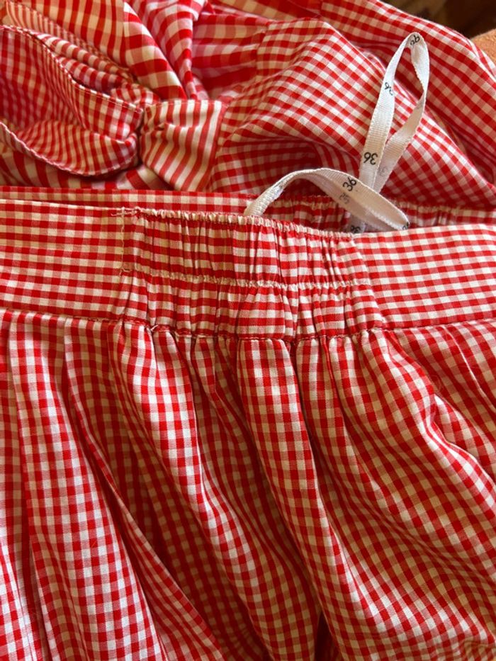 🍒Longue jupe vintage carreaux vichy à volants champêtre cottagecore gingham ruffled long skirt🍒 - photo numéro 13