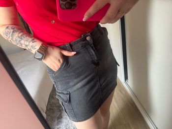 Jupe en jean noir gris taille 40 boutique