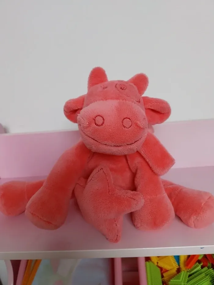 Peluche berceuse hippopotame rose - photo numéro 2