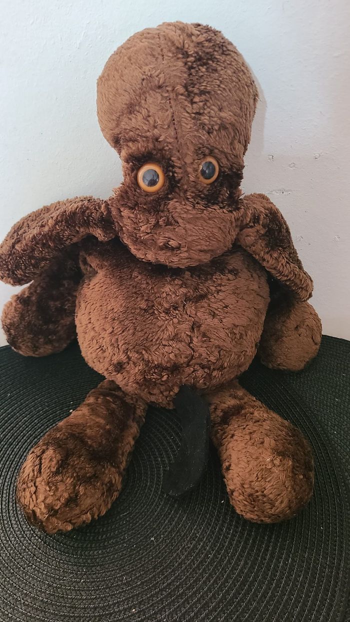 doudou vintage chien marron corps souple - photo numéro 3