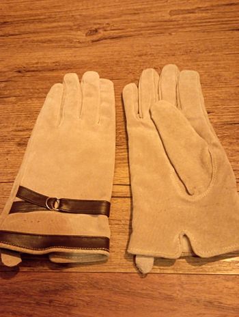 Gants daim beige clair
