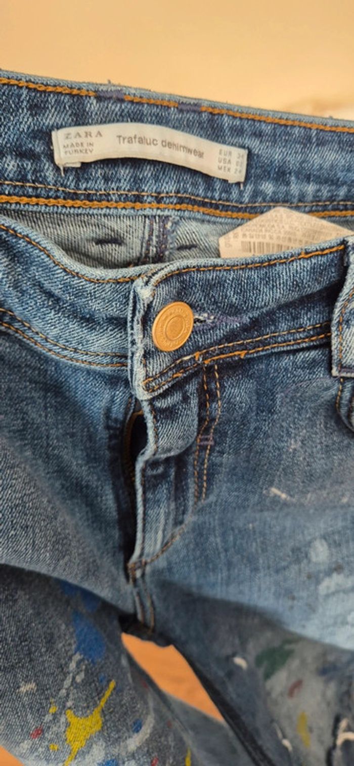 Jeans trafaluo denimwear zara 34 bleu - photo numéro 3