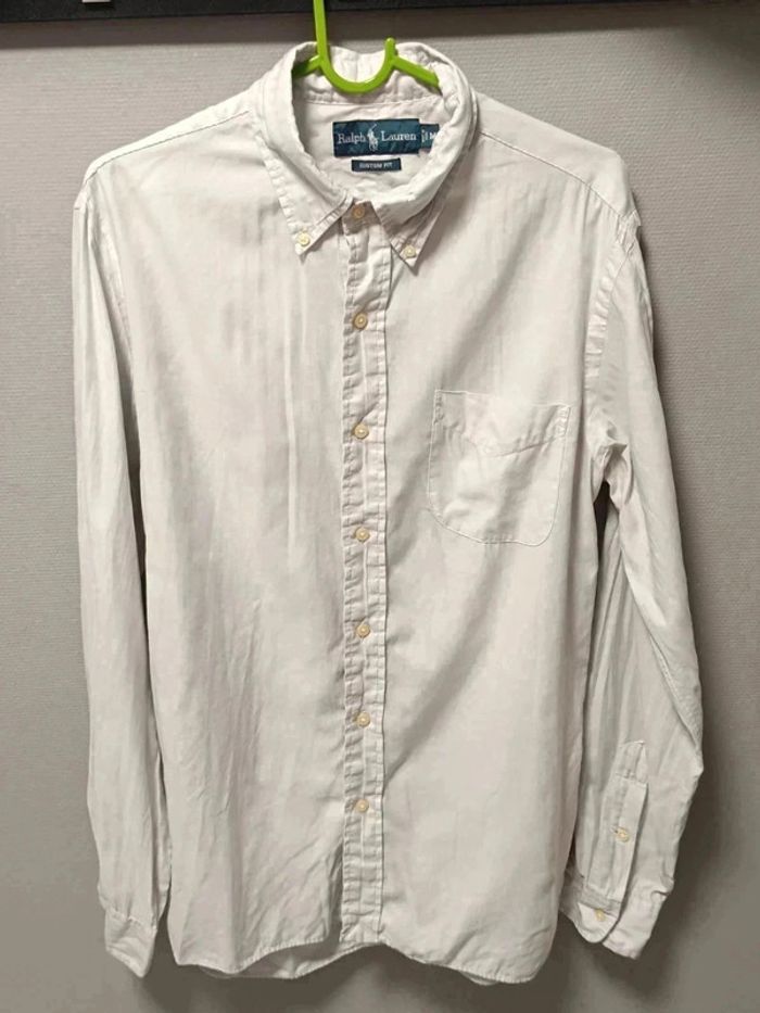 🔝 Chemise Ralph Lauren Custom Fit - Blanc Cassé (Taille M) - photo numéro 2