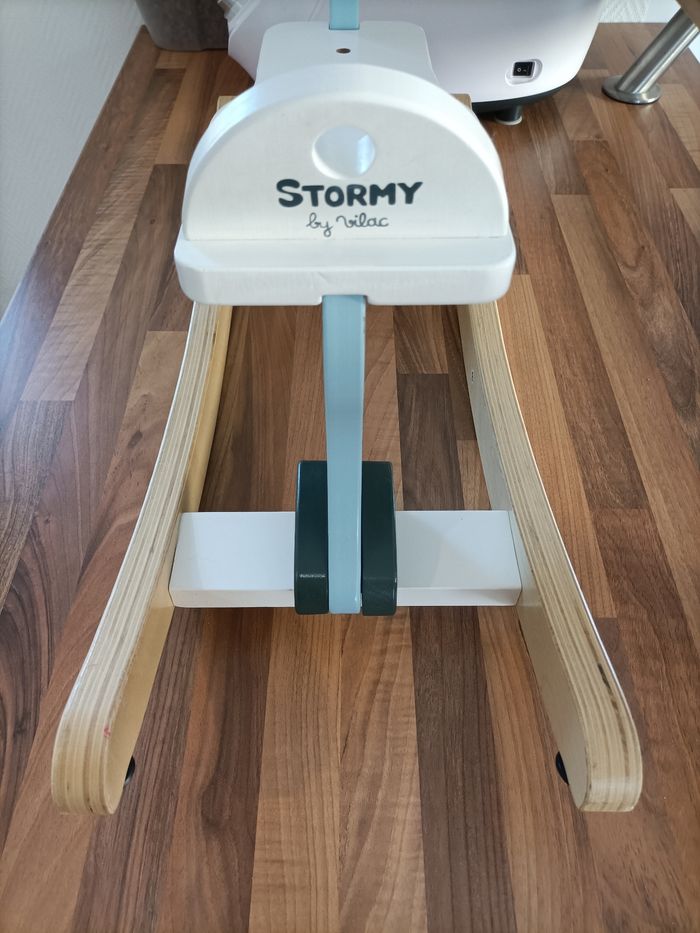 Cheval à bascule Stormy by Vilac blanc et bleu - photo numéro 8