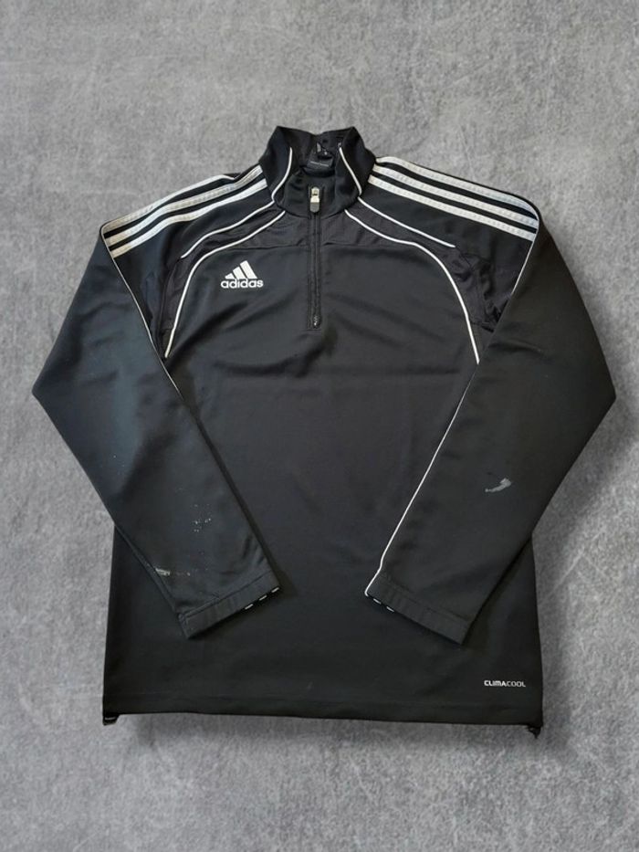 Quart zip sport Adidas noir logo brodé - M~L - photo numéro 2