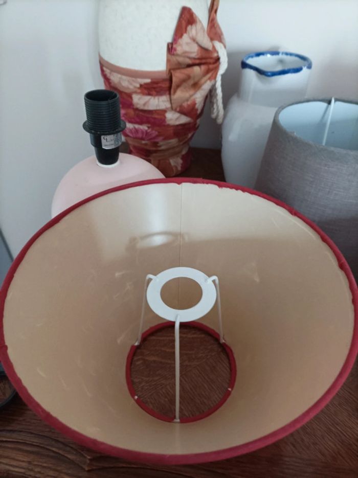 Abat jour rond rouge - photo numéro 2