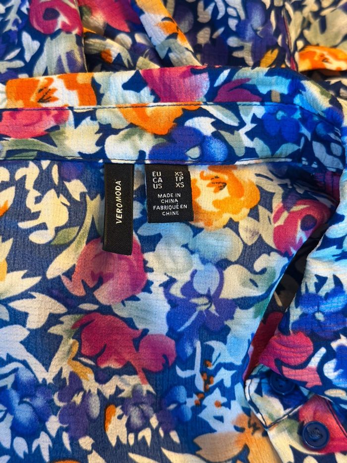 Robe longue fleurie colorée - Vero Moda - Taille XS - photo numéro 9