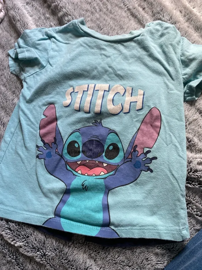 Pyjama stitch 36 mois deux pièces short maillot - photo numéro 2