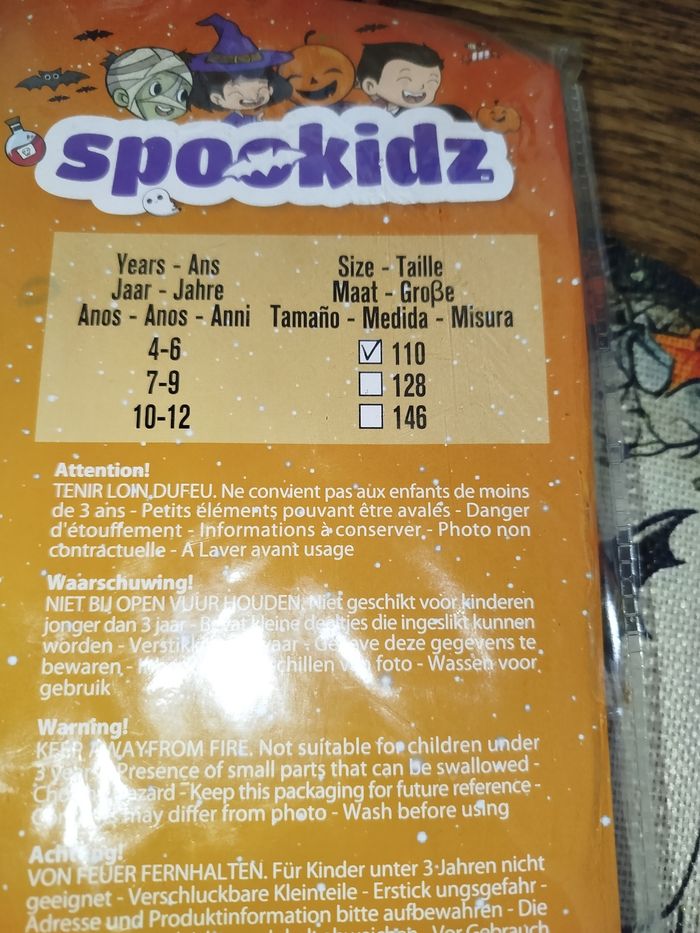 💀 Déguisement squelette néon fille 4-6 ans (110 cm) – Neuf 🎃 - photo numéro 3