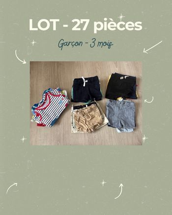Lot 27 pièces été - 3 mois garçon