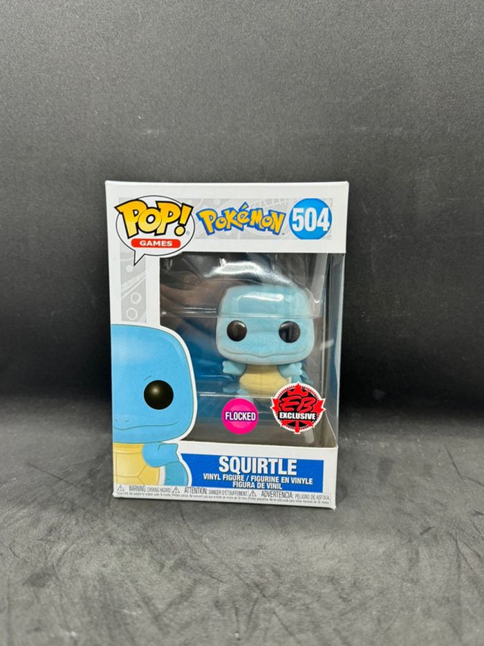 Funko pop Pokémon squirtle / carapuce 504 Flocked EB Exclusive - photo numéro 2