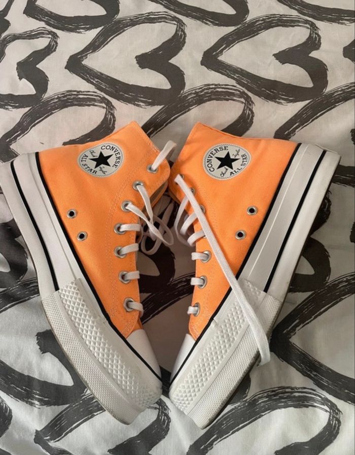 Converse, orange plate-forme