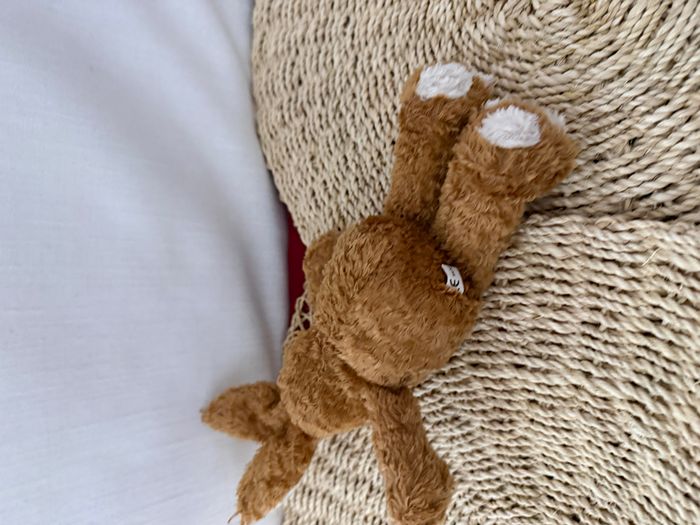 doudou lapin marron moustache blanche - photo numéro 4