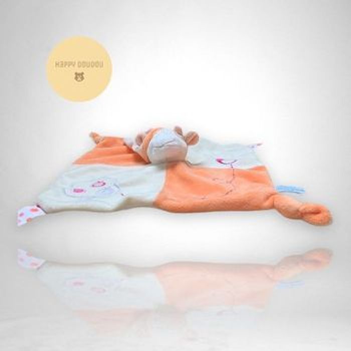 Doudou peluche carré mouton orange pommes Gipsy DP235 - photo numéro 3