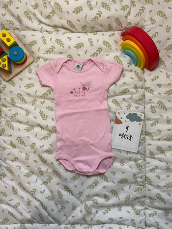 body manches courtes petit bateau 9 mois rose