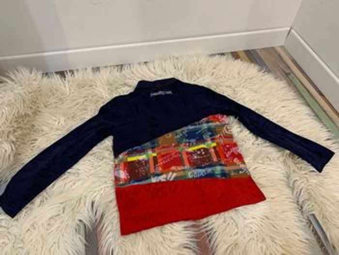 Polo Desigual bleu marine et autres couleurs - photo numéro 4