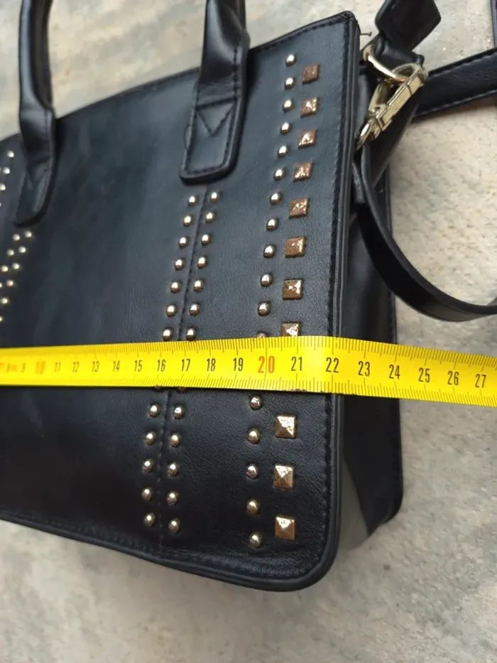 Sac à main carré avec bandoulière noir - photo numéro 2