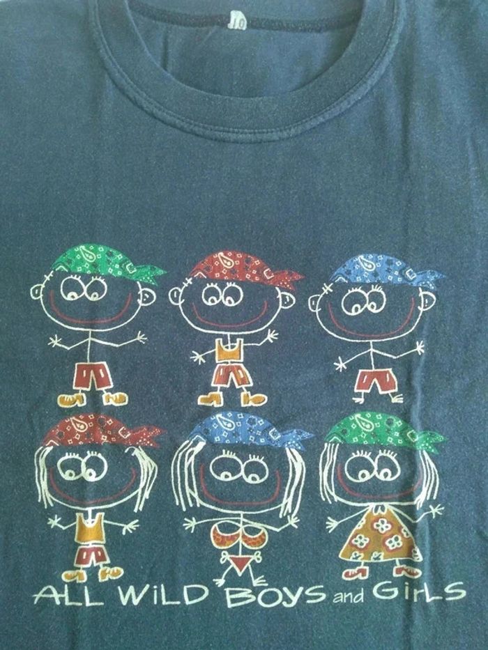 T-shirt imprimé dessins multicolores T10A - photo numéro 2