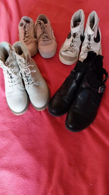 2 baskets et  2 bottines  fille 34