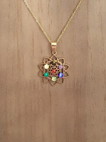 Collier en acier inoxydable doré Géométrie 55 cm