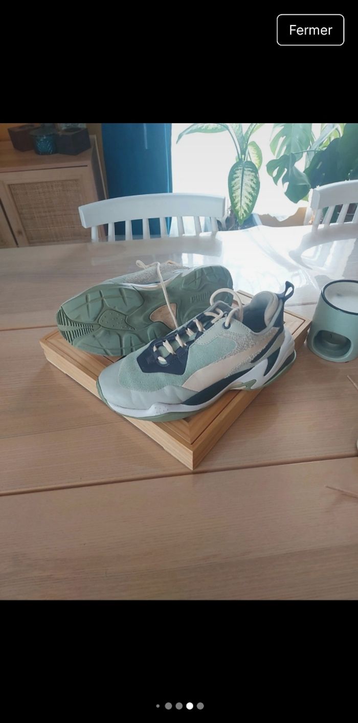 ​💚 Baskets PUMA Chunky Vert Sauge / Bleu Marine - Taille 36 👟 - photo numéro 5
