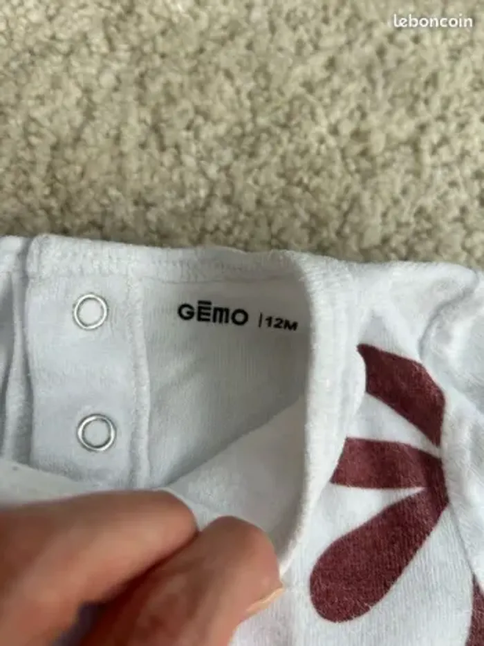 Pyjama d'hiver deux pièces en velours bébé fille - 12 mois - photo numéro 3