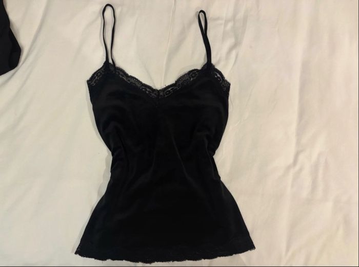 Top débardeur à dentelle Y2k pour l’été en velour - photo numéro 1
