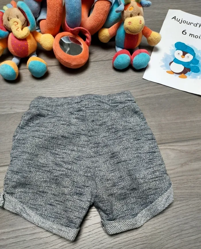 Short fin gris chiné mixte 6 mois Bout'chou - photo numéro 5