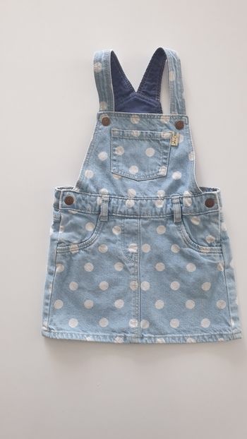 Robe en jean bleue à pois blancs